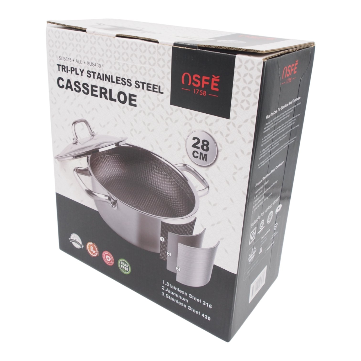 Puodas su dangčiu OSFÉ Tri-Ply, 26 cm, 7 l - Image 10