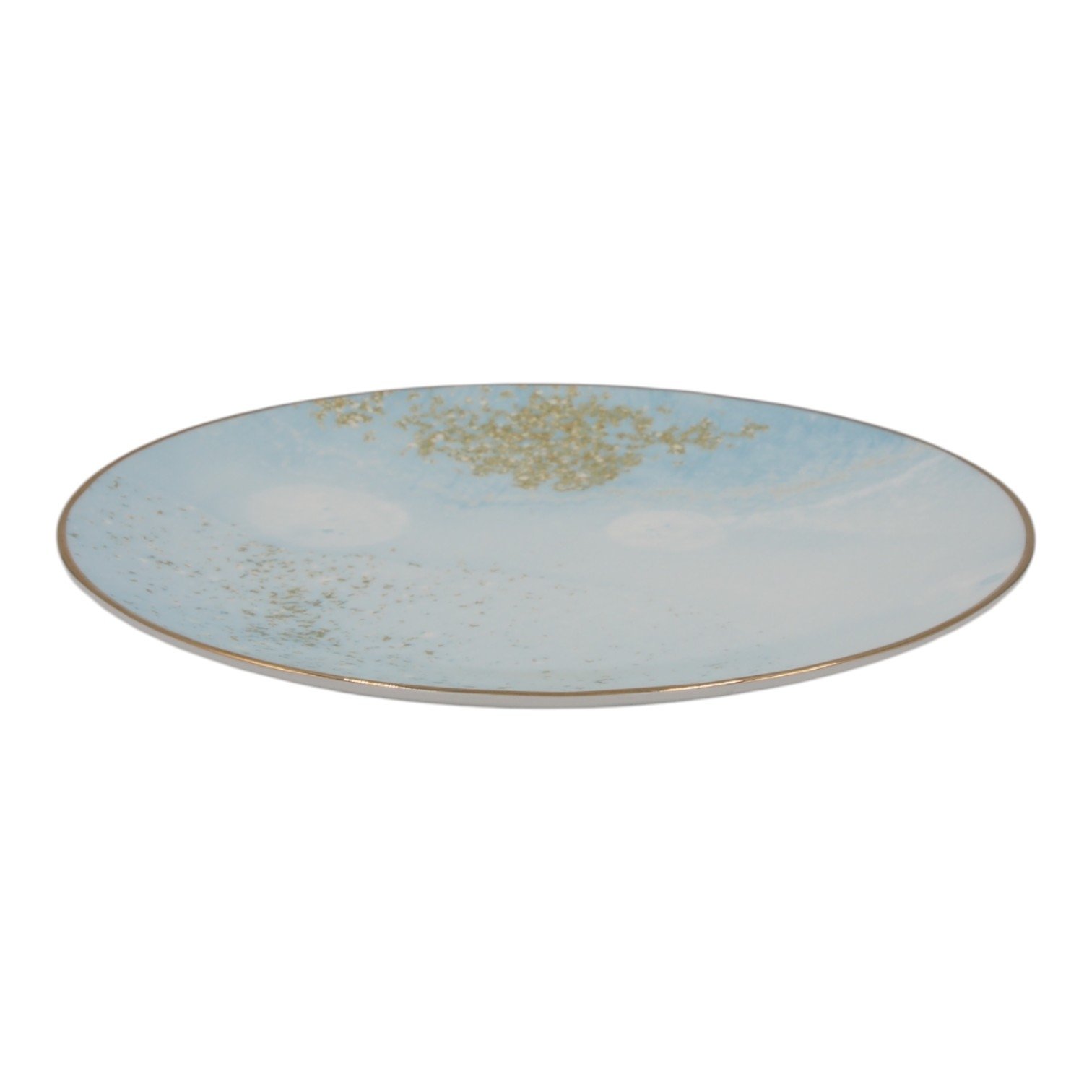 Keraminė lėkštė su mėlynu ir auksiniu dekoru, 27 cm - Image 3