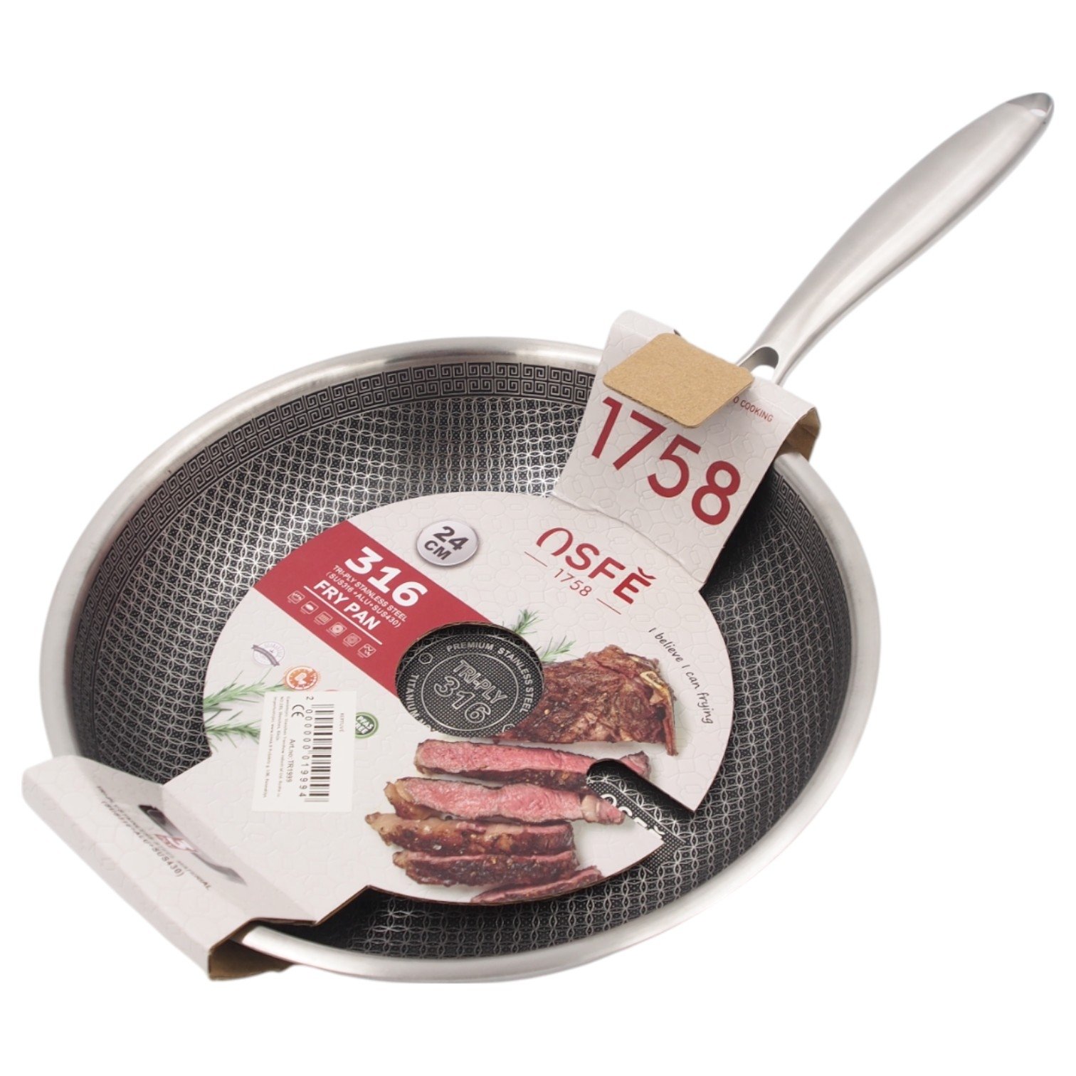 Nerūdijančio plieno keptuvė OSFE 316, 24 cm - Image 3