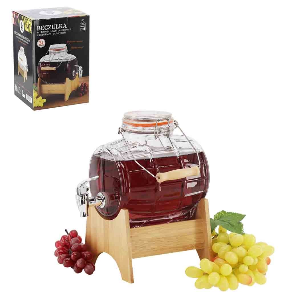 Stiklinė gėrimų statinaitė su kraneliu ir bambukiniu stovu, 3 l - Image 2