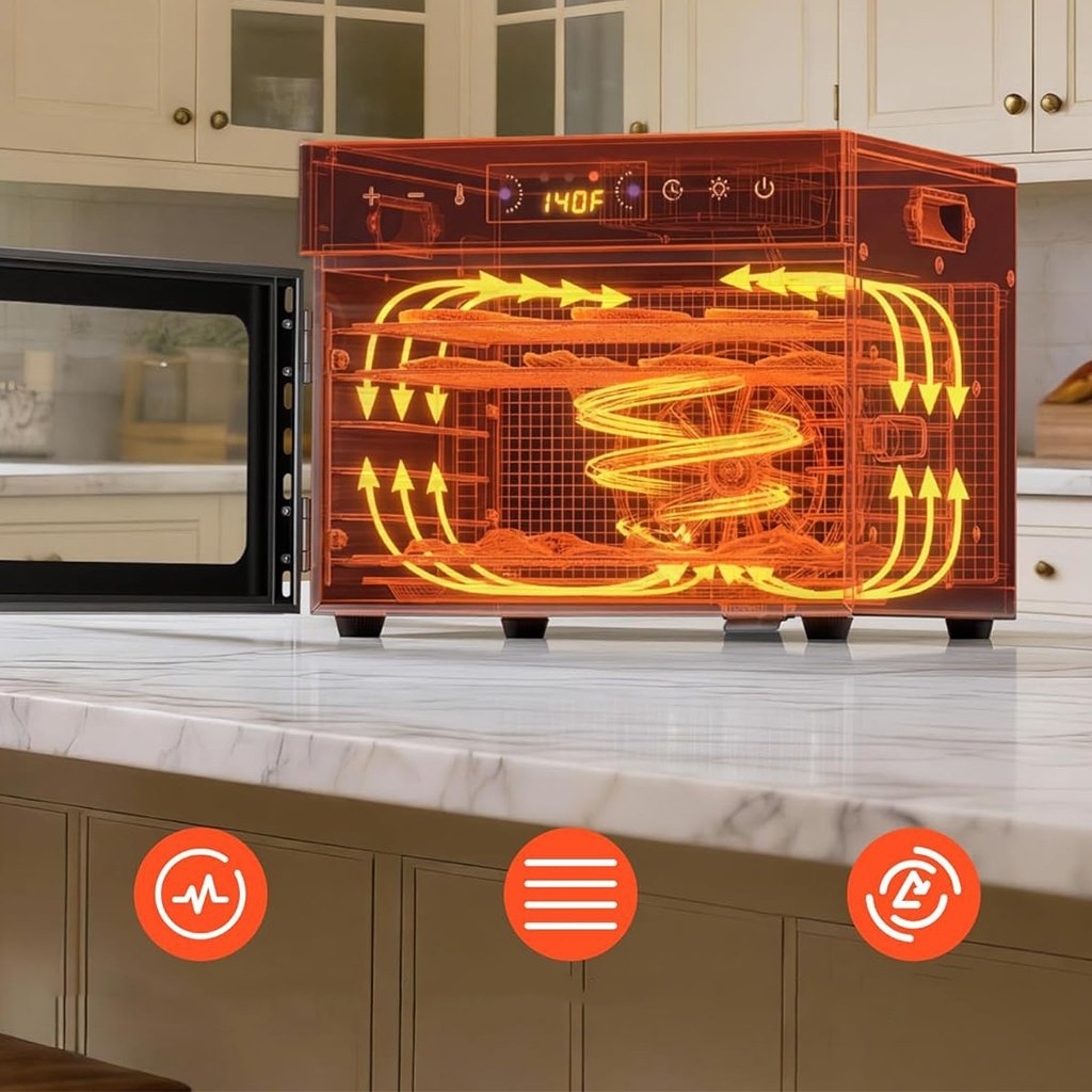 Vaisių ir maisto džiovyklė 400 W, 6 padėklų, nerūdijančio plieno - Image 3