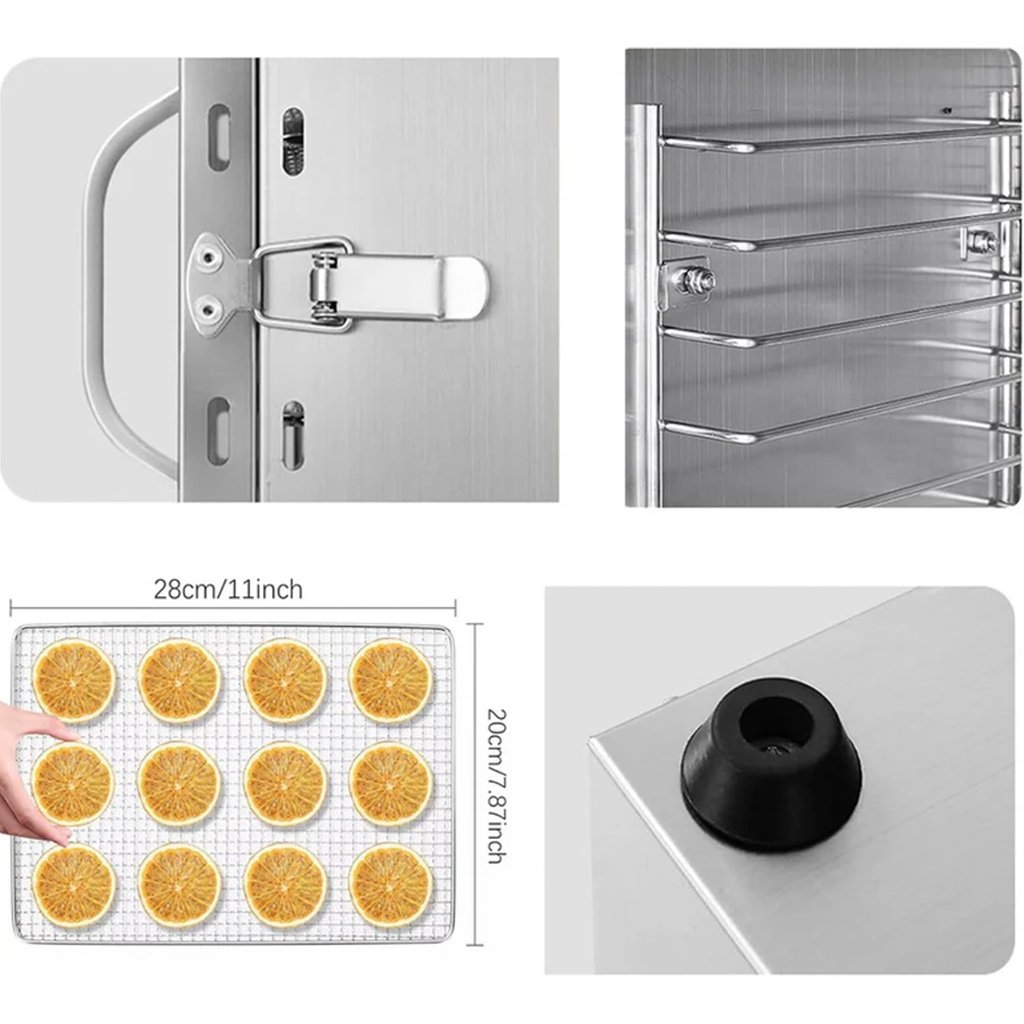 Vaisių ir maisto džiovyklė 400 W, 6 padėklų, nerūdijančio plieno - Image 5