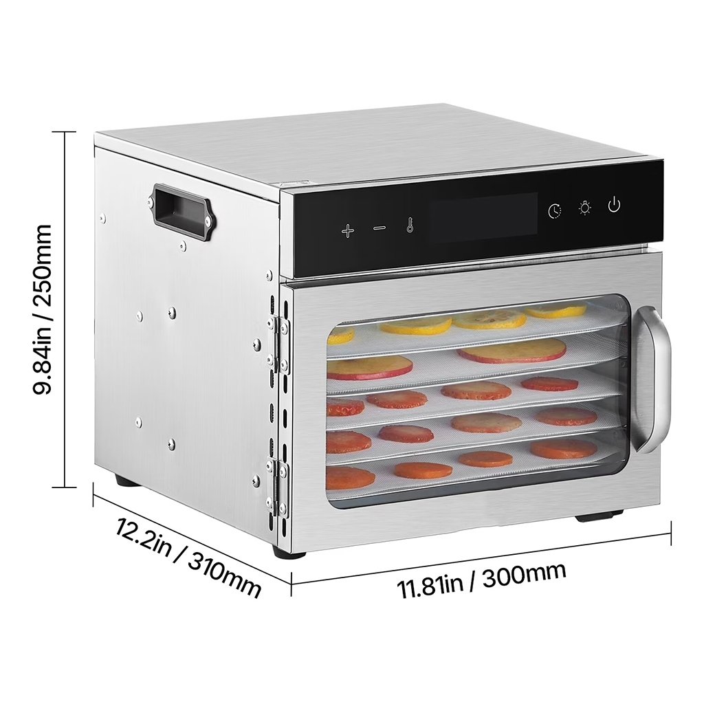 Vaisių ir maisto džiovyklė 400 W, 6 padėklų, nerūdijančio plieno - Image 6