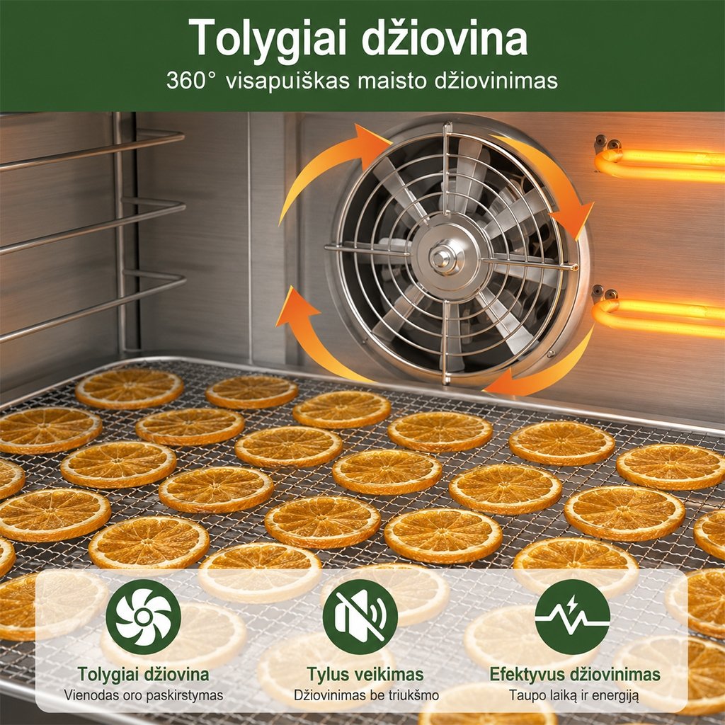 Vaisių ir maisto džiovyklė 600 W, 10 padėklų, nerūdijančio plieno - Image 4