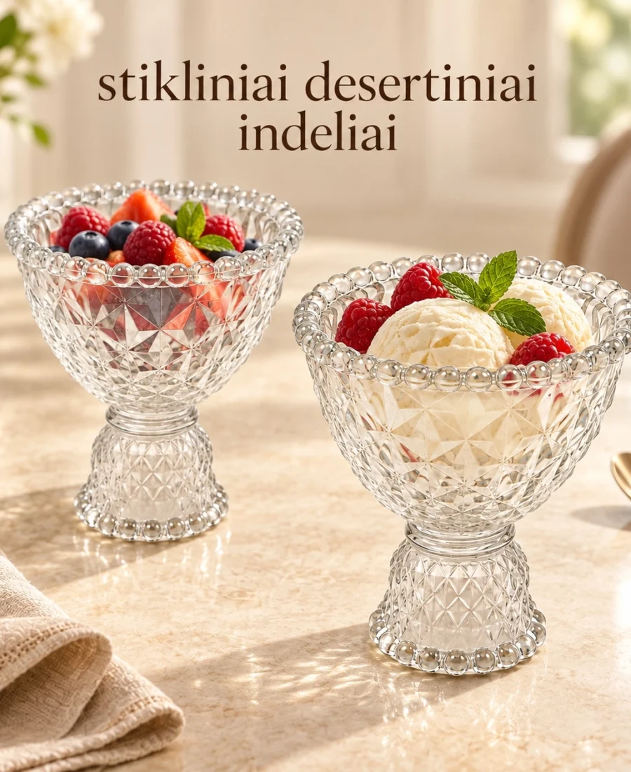 „Saldžioji taurė“ stiklinių desertinių rinkinys, 2 vnt.